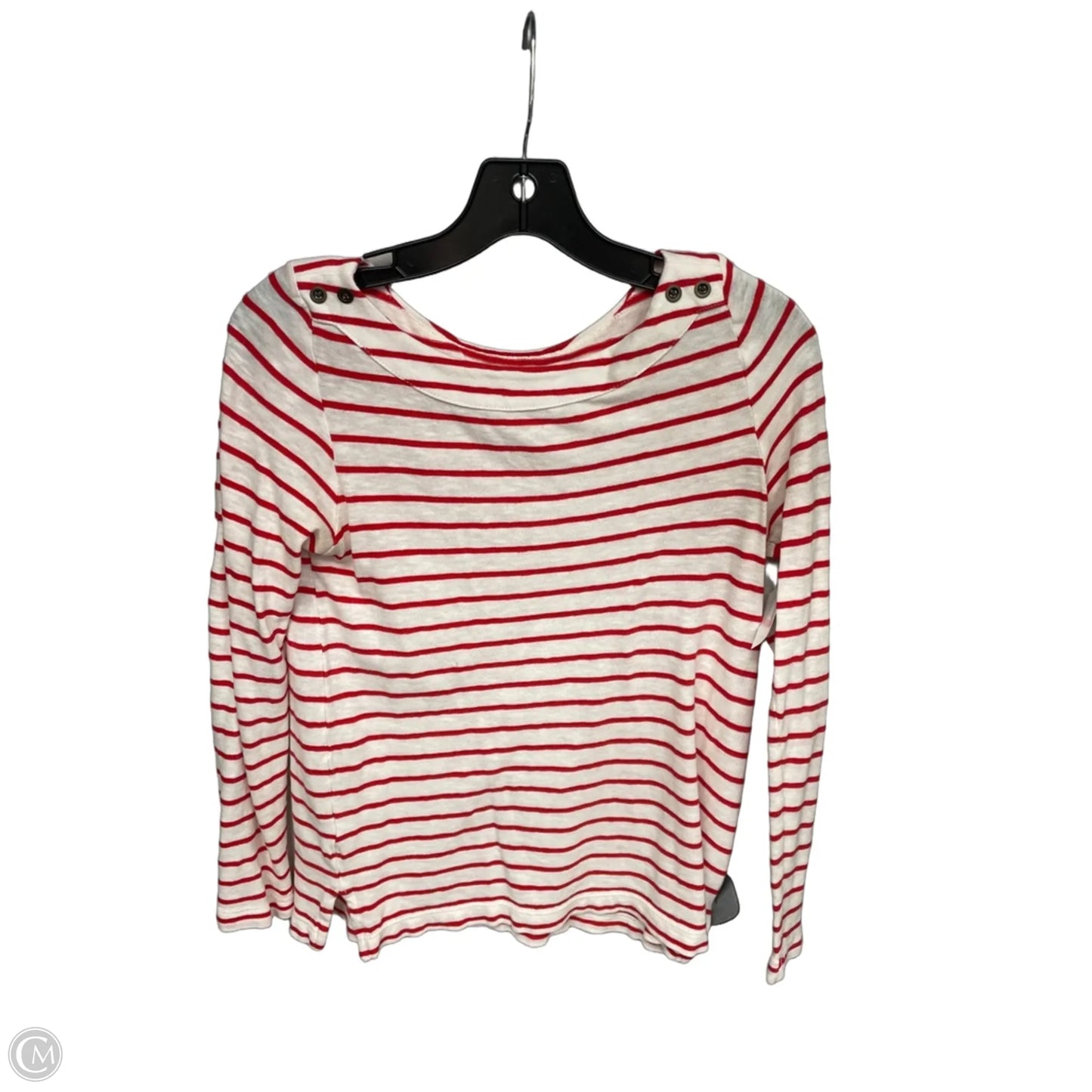 Top Long Sleeve By Loft In Red & White, Size: Xsp