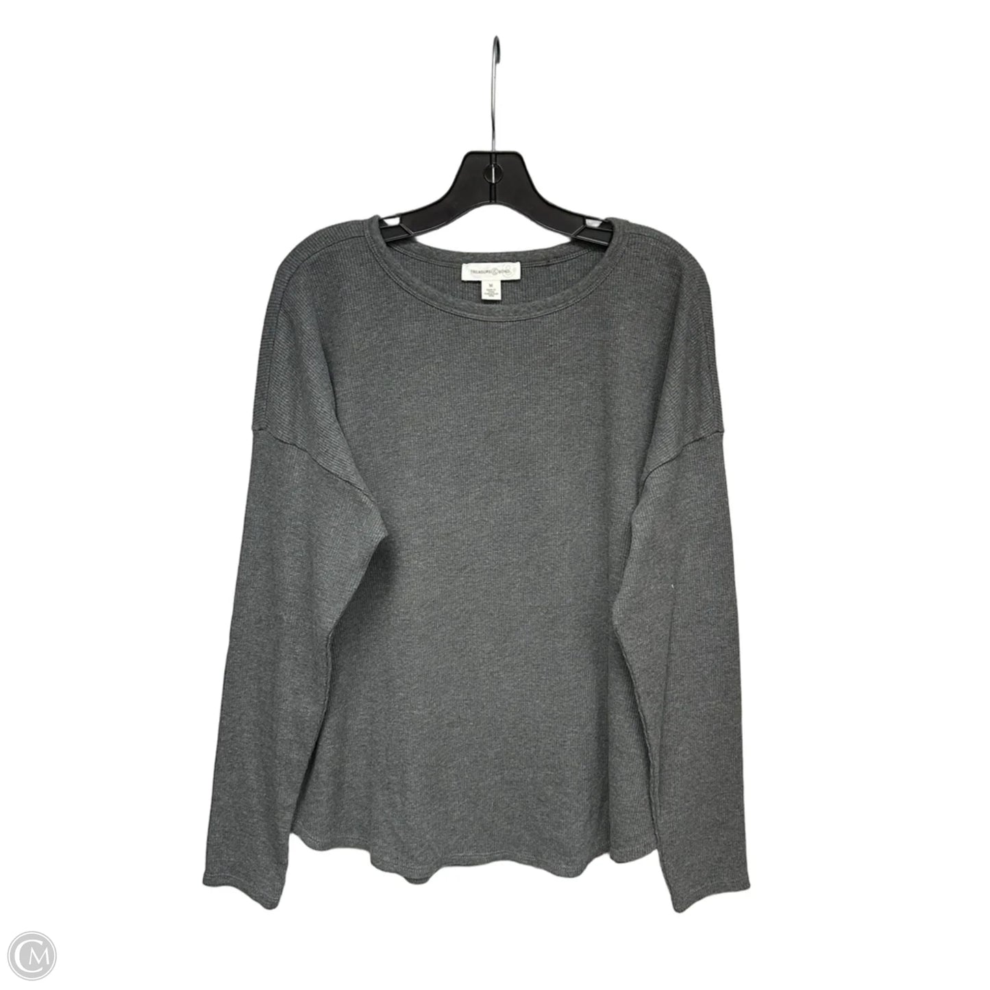 Top Long Sleeve By Treasure And Bond In Grey, Size: M