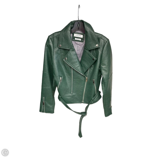Jacket Moto By Clothes Mentor In Green, Size: M