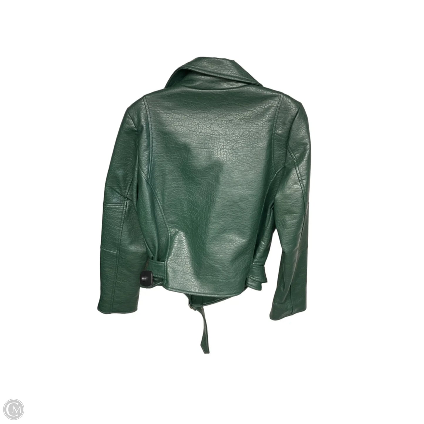 Jacket Moto By Clothes Mentor In Green, Size: M