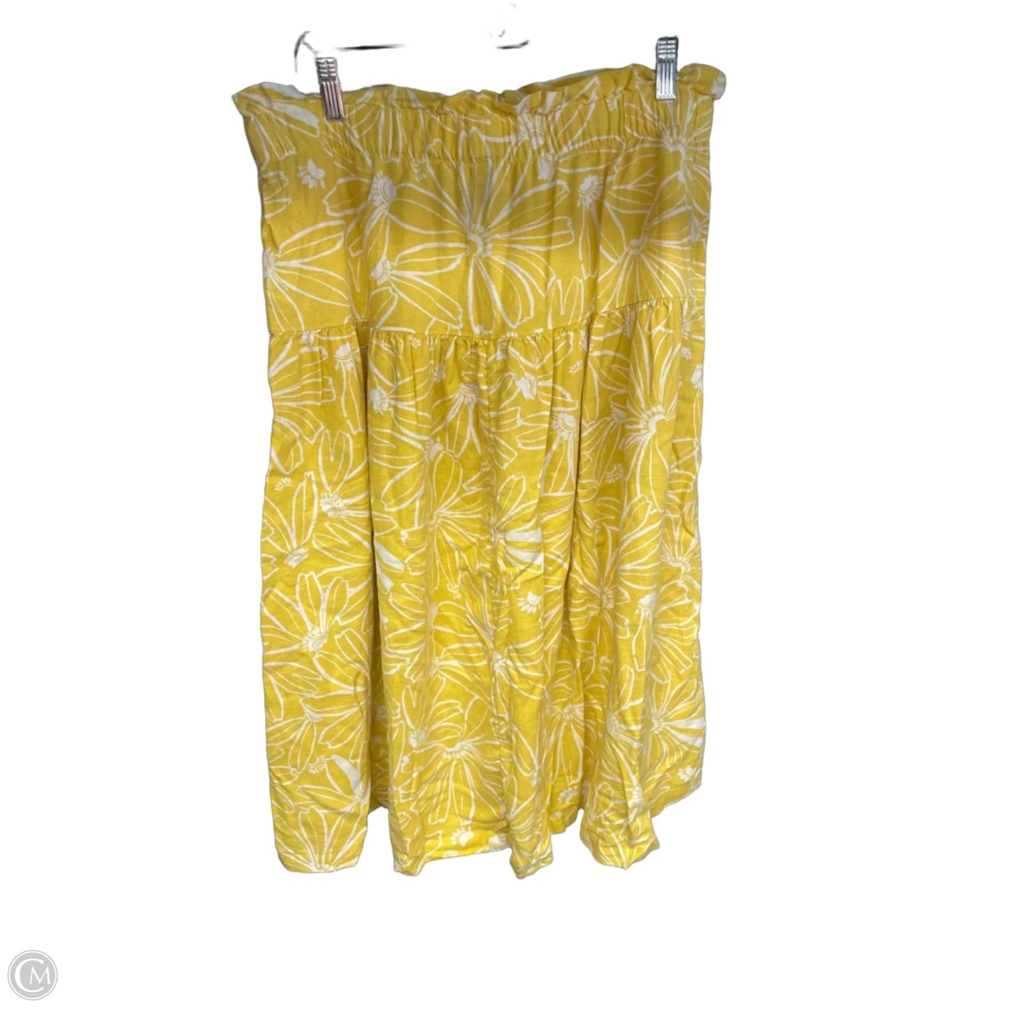 Skirt Midi By Universal Thread In White & Yellow, Size: L