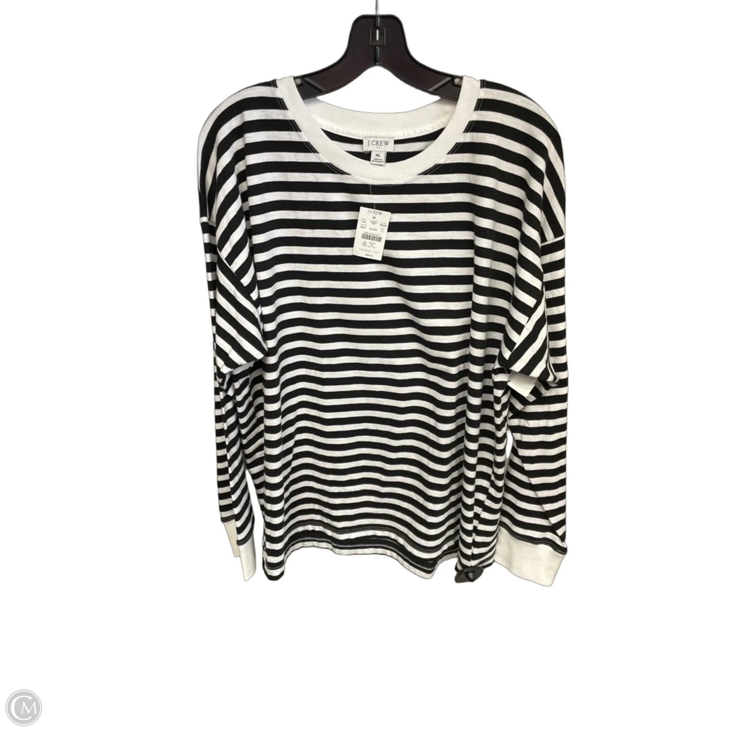 Top Long Sleeve By J. Crew In Black & White, Size: Xl