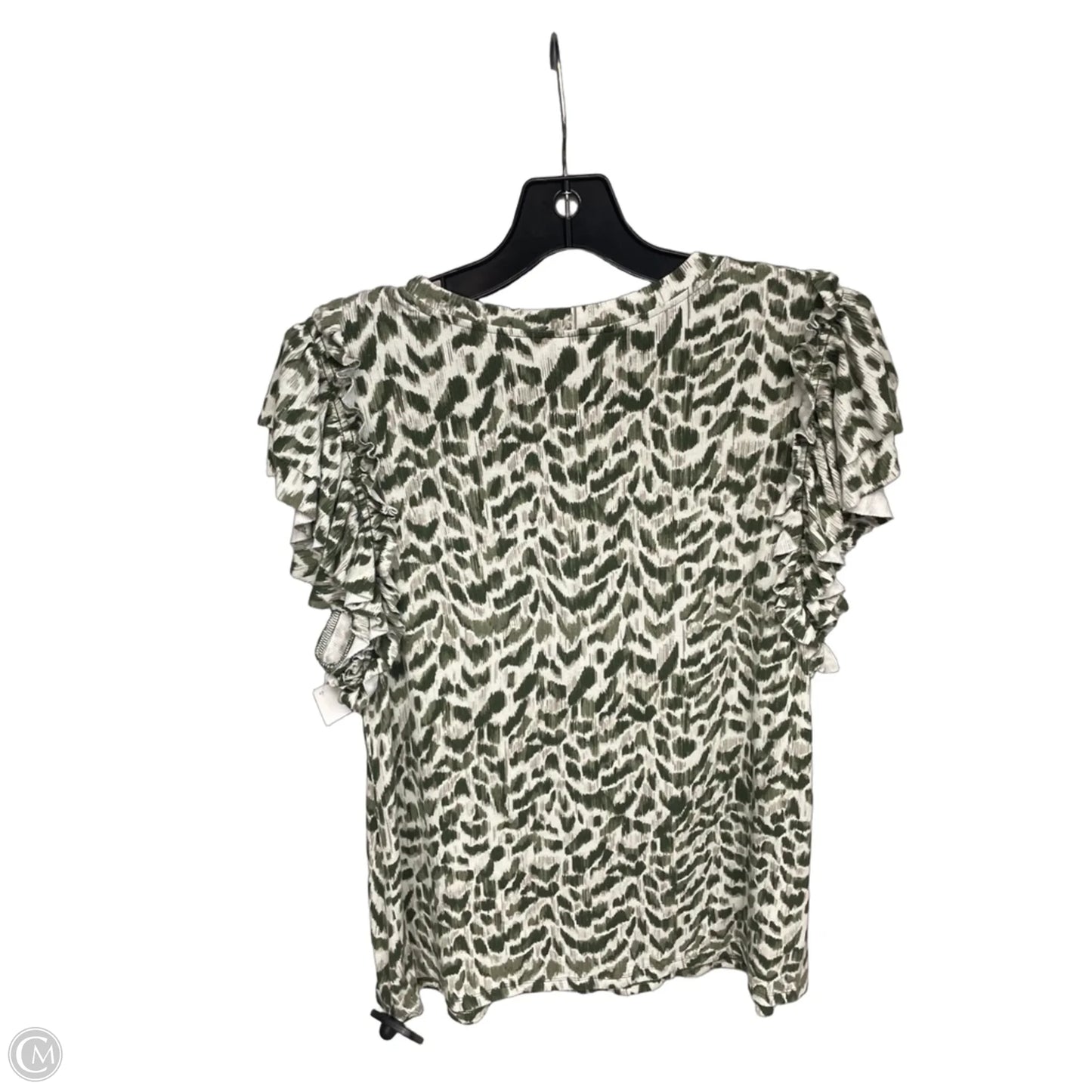 Top Short Sleeve By Dr2 In Green & Grey, Size: L