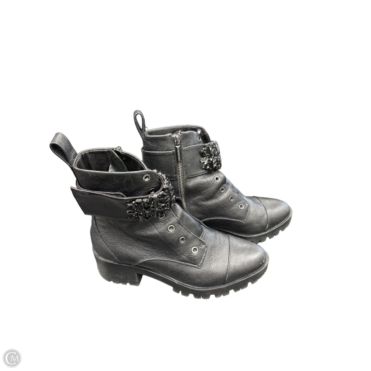 Boots Designer By Karl Lagerfeld In Black, Size: 8