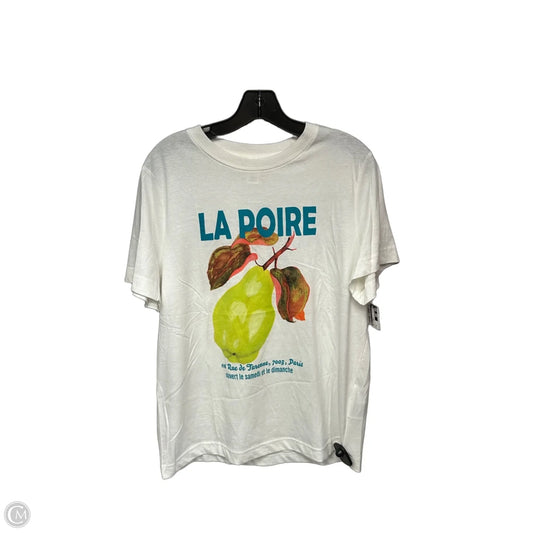 Top Short Sleeve Basic By H&m In Green & White, Size: M