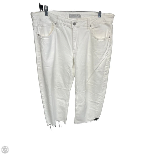 Jeans Wide Leg By Just Usa In White, Size: 14