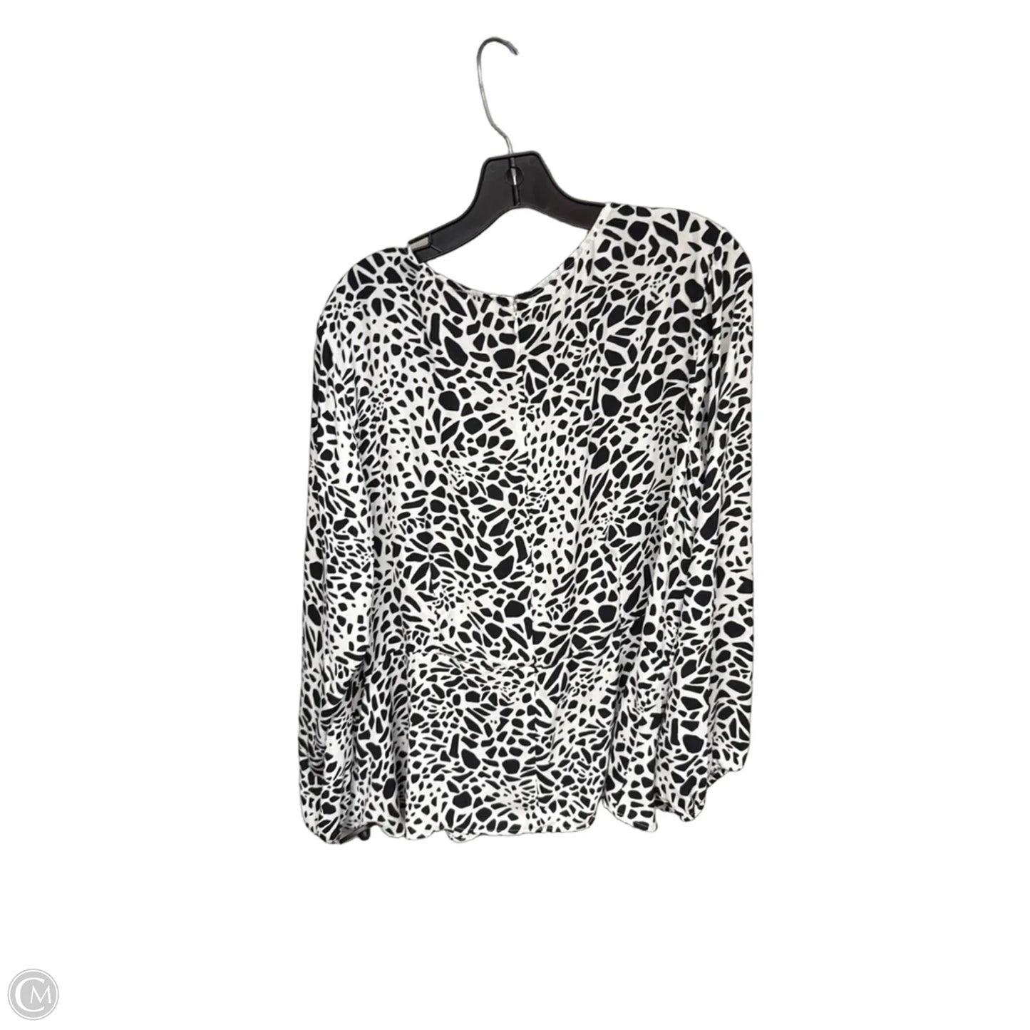 Top Long Sleeve By Loft In Black & White, Size: 18