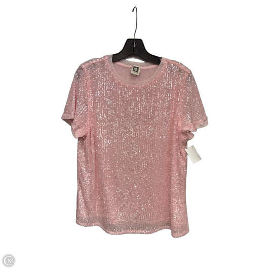 Top Short Sleeve By Anne Klein In Pink, Size: Xl