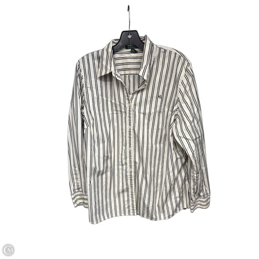 Top Long Sleeve By Lauren By Ralph Lauren In Black & Cream, Size: 1x