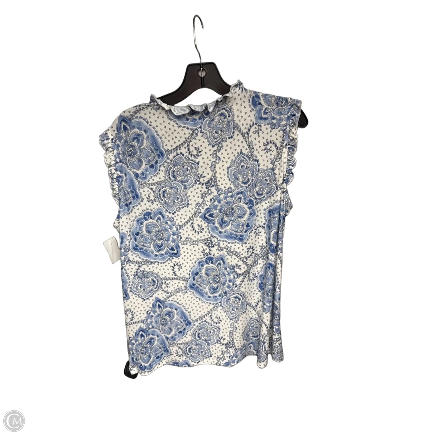 Top Sleeveless By Tommy Hilfiger In Blue & White, Size: L