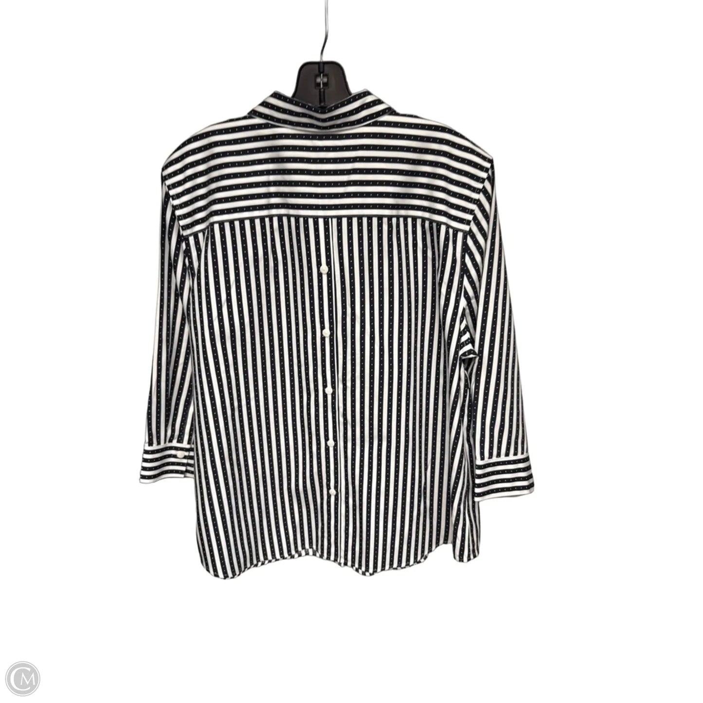 Top Long Sleeve By Chicos In Black & White, Size: Xl