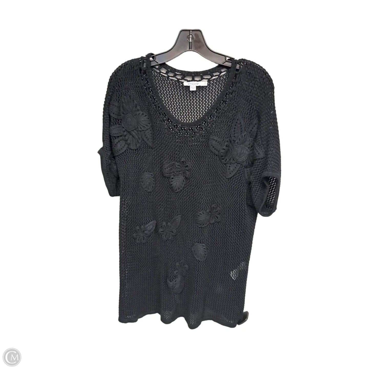 Top Short Sleeve By Chicos In Black, Size: L