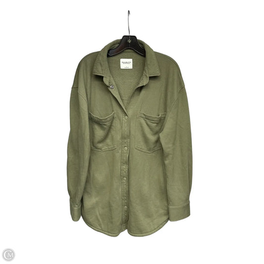 Jacket Shirt By Abercrombie And Fitch In Green, Size: L