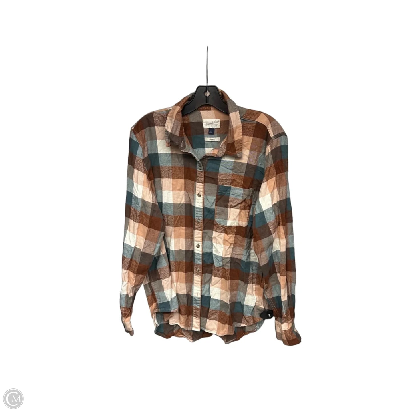 Top Long Sleeve By We The Free In Plaid Pattern, Size: L
