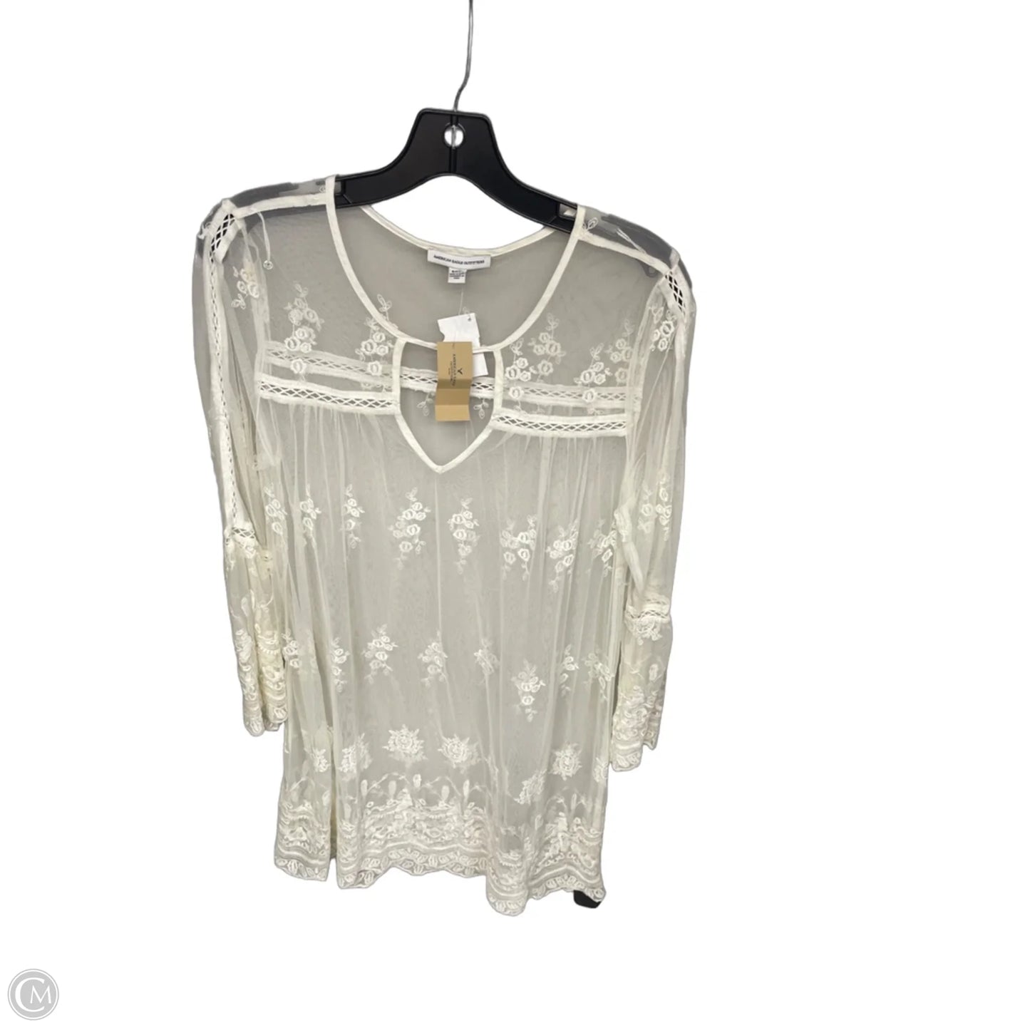 Tunic Long Sleeve By American Eagle In Cream, Size: S
