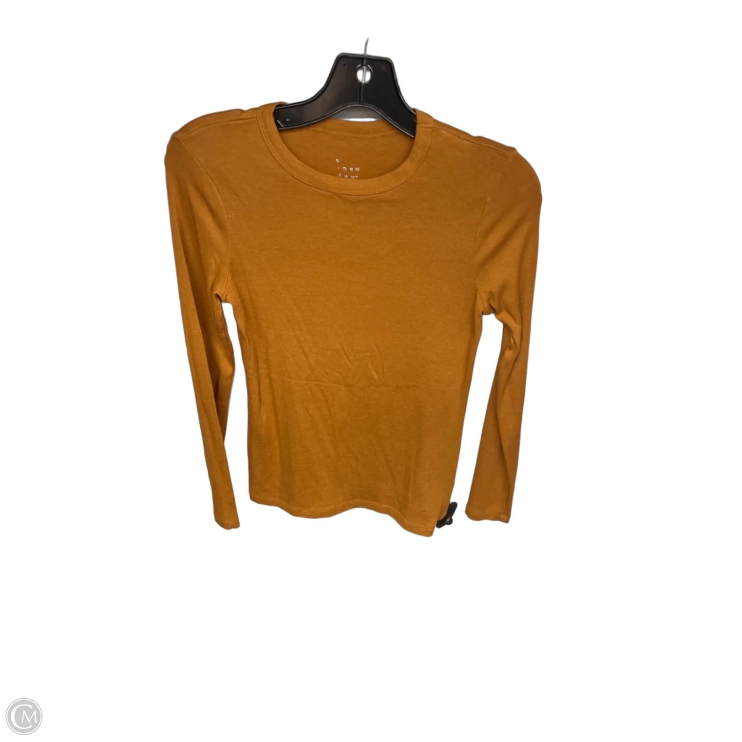 Top Long Sleeve Basic By A New Day In Orange, Size: Xs