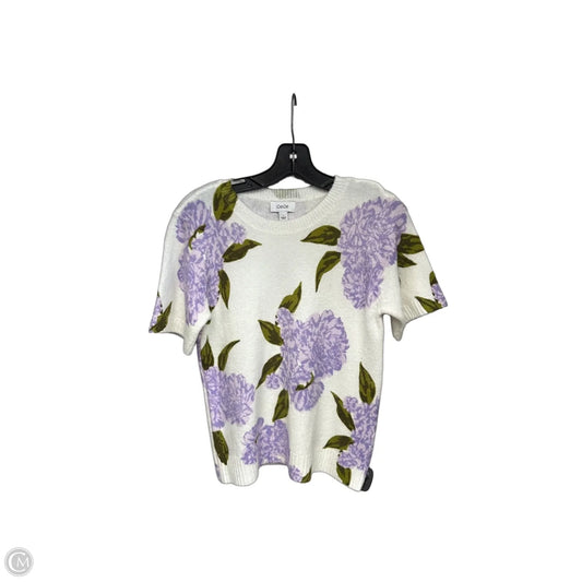 Sweater Short Sleeve By Cece In Purple & White, Size: S
