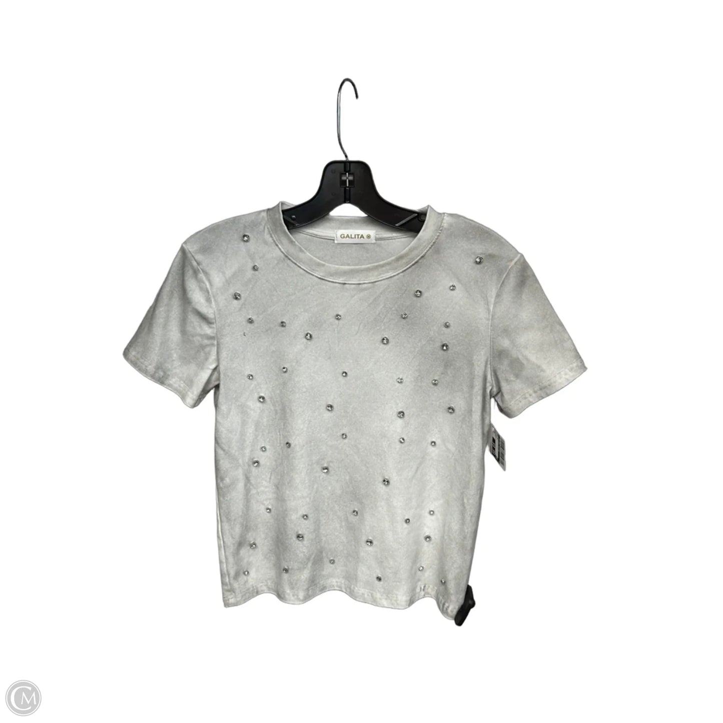 Top Short Sleeve By Clothes Mentor In Silver, Size: M