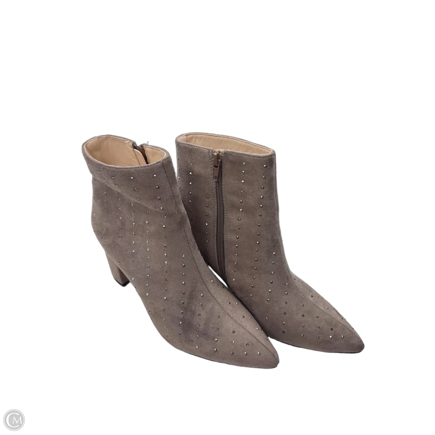 Boots Ankle Heels By H For Halston In Grey, Size: 7.5