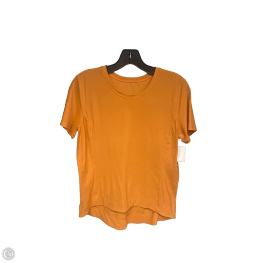 Athletic Top Short Sleeve By Lululemon In Orange, Size: M