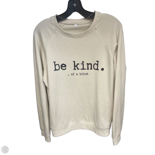Sweatshirt Crewneck By Clothes Mentor In Beige, Size: M