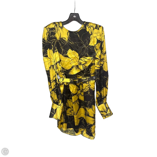 Dress Party Short By Clothes Mentor In Black & Yellow, Size: 4