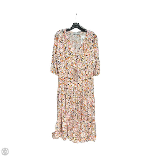 Dress Casual Maxi By Petal & Pup In Orange & Pink, Size: Xl