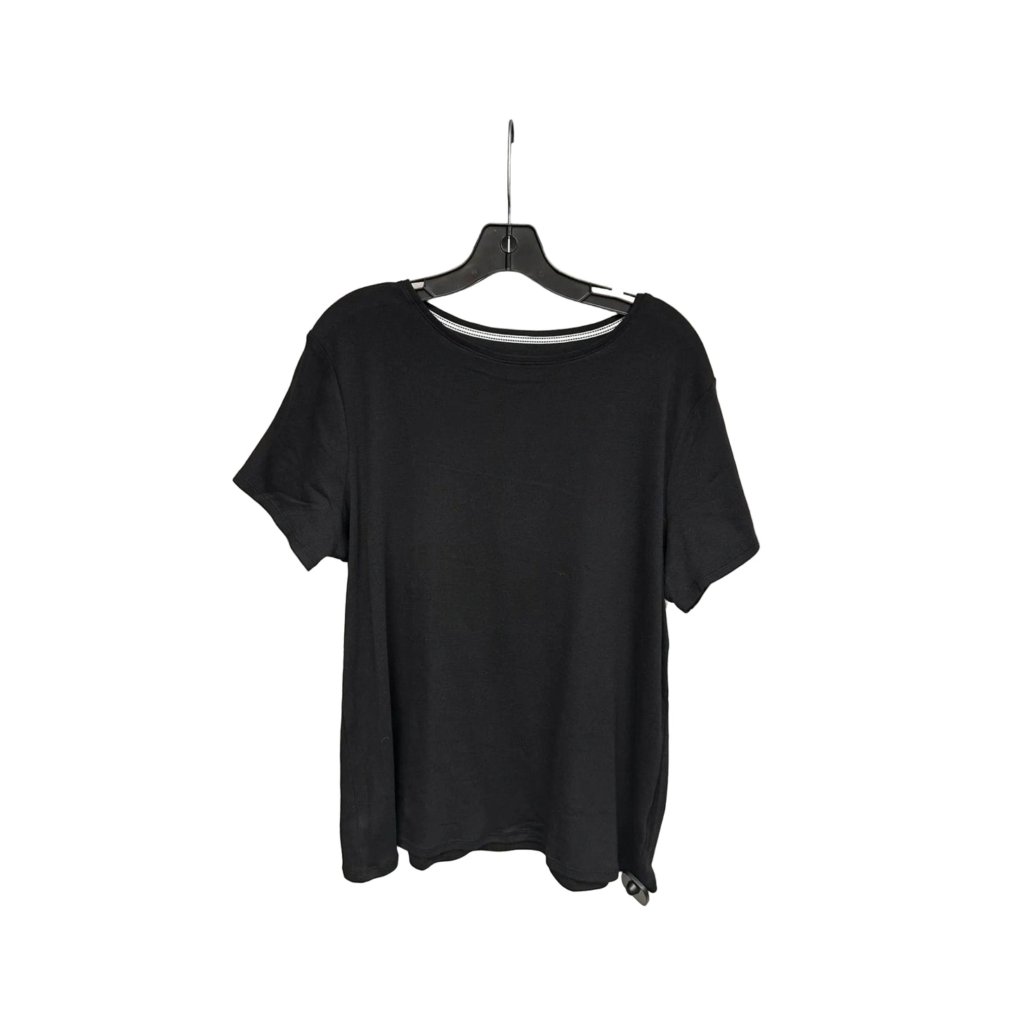Top Short Sleeve Basic By Croft And Barrow In Black, Size: Xl