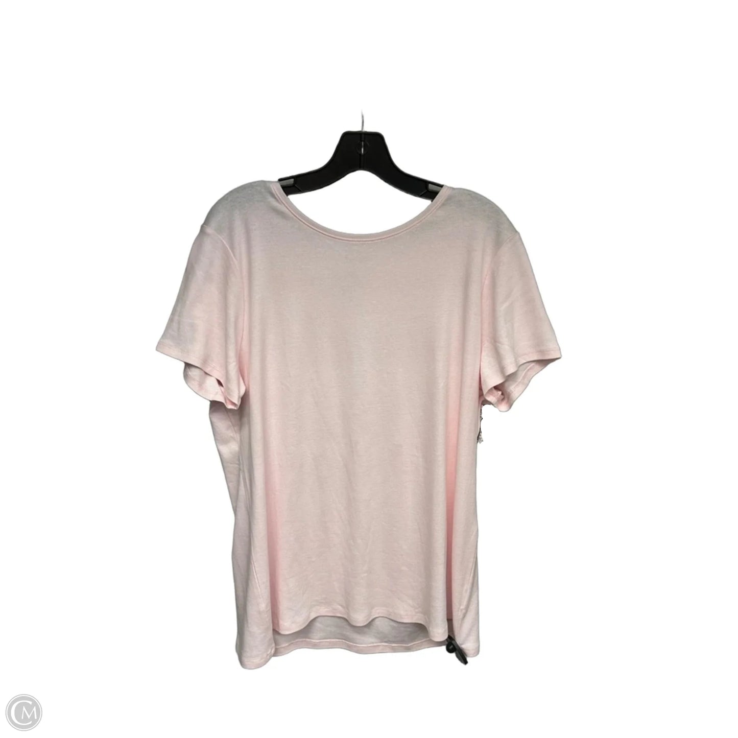 Top Short Sleeve Basic By Croft And Barrow In Pink, Size: Xl
