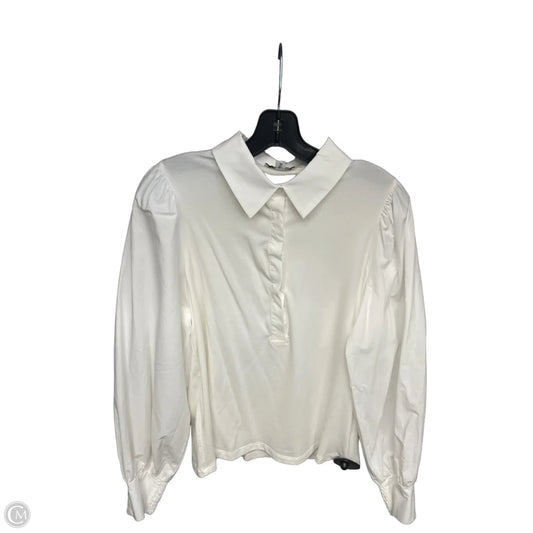 Top Long Sleeve By Evereve In Ivory, Size: M