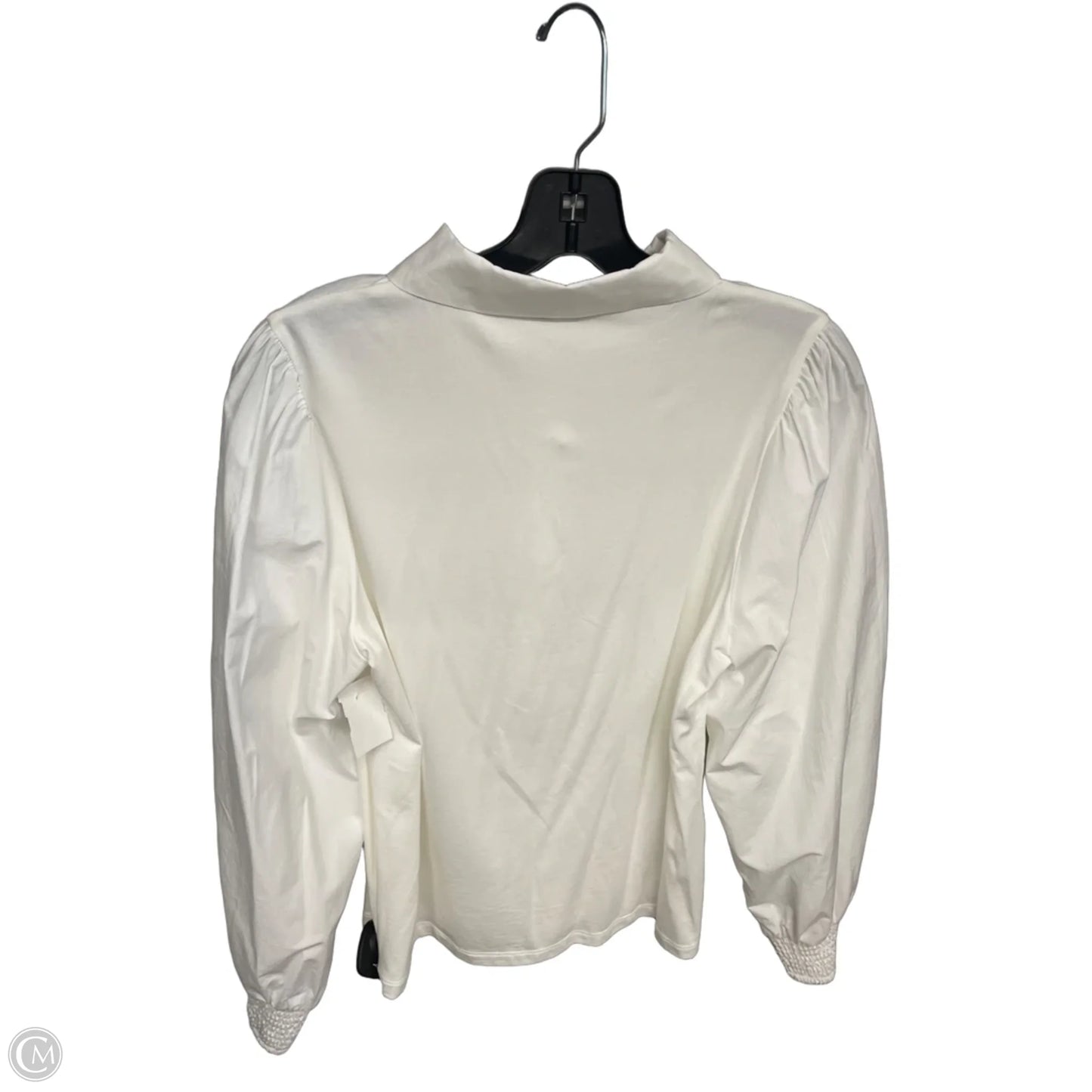 Top Long Sleeve By Evereve In Ivory, Size: M