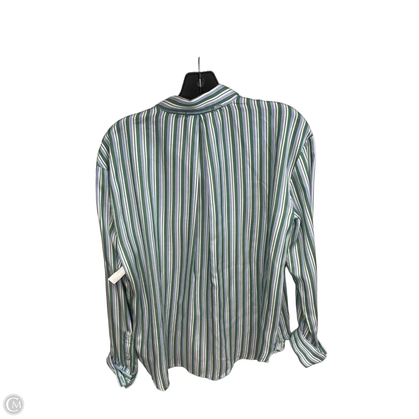 Top Long Sleeve By Cloth & Stone In Green & White, Size: M