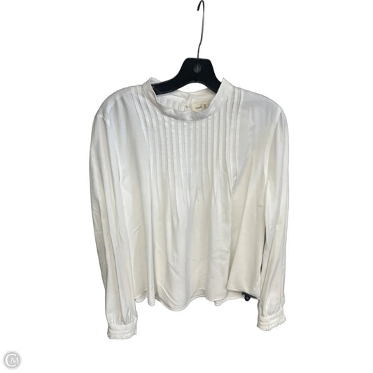 Top Long Sleeve By Cloth & Stone In White, Size: M