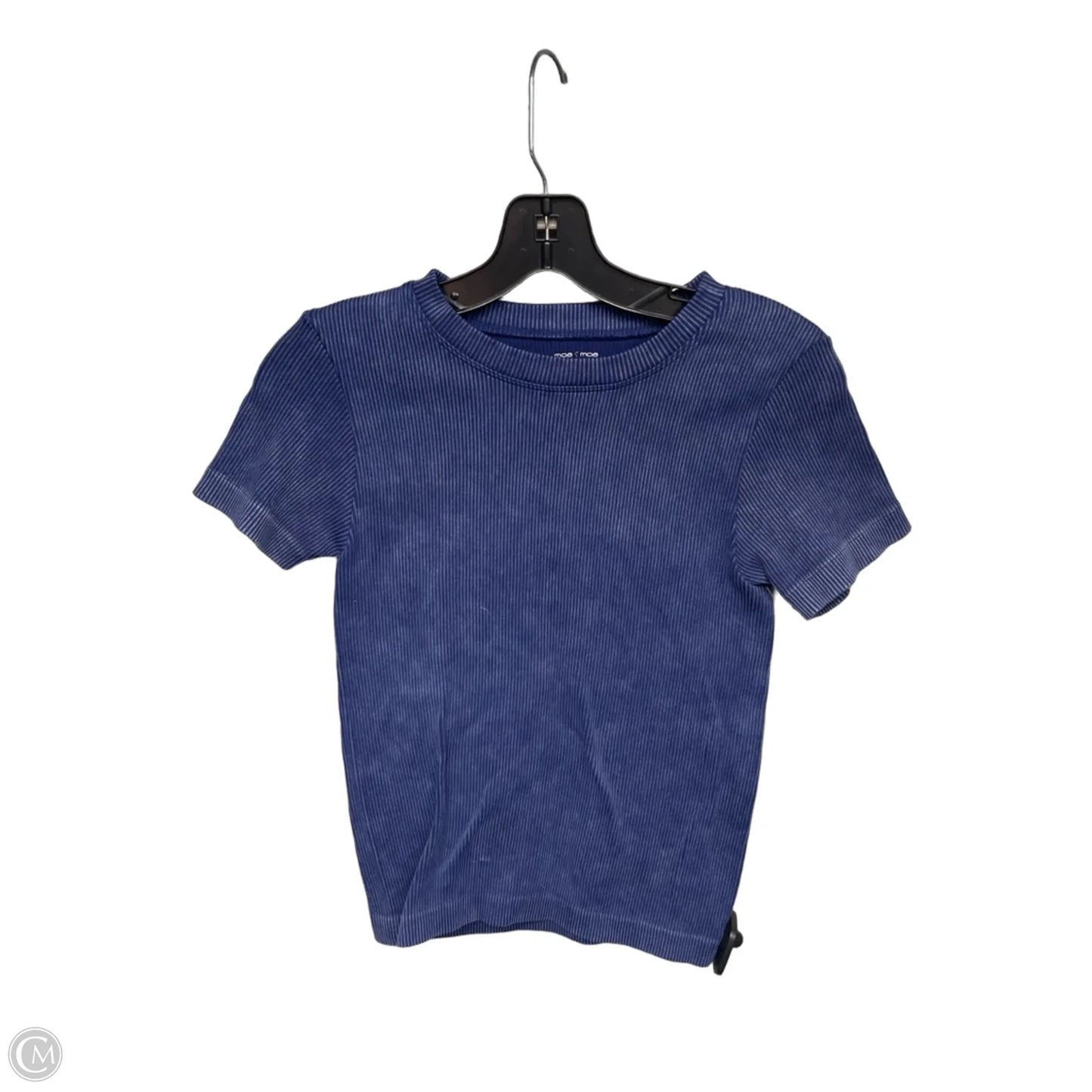 Top Short Sleeve Basic By Moa Moa In Blue, Size: L