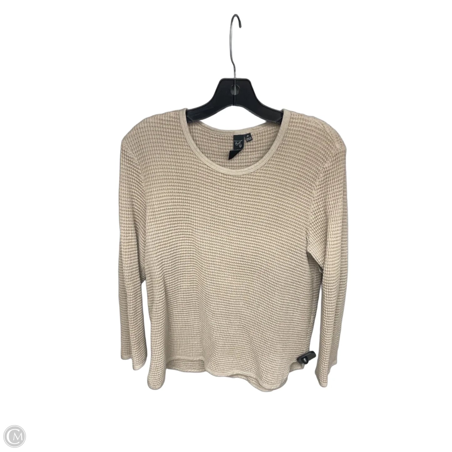 Top Long Sleeve By Focus In Tan, Size: M
