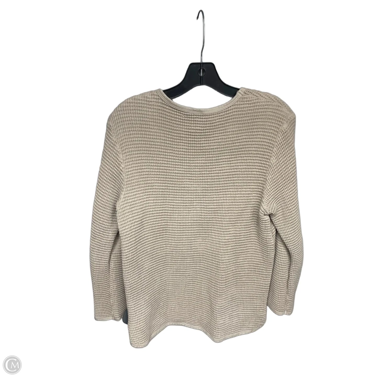 Top Long Sleeve By Focus In Tan, Size: M