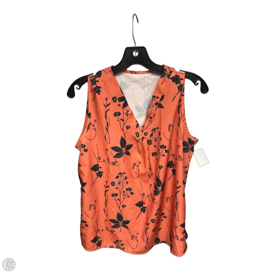 Top Sleeveless By Clothes Mentor In Black & Orange, Size: Large