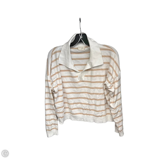 Top Long Sleeve By Dreamers In Tan & White, Size: L
