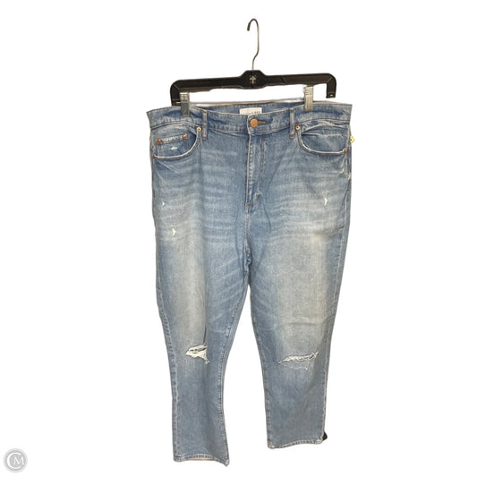 Jeans Boyfriend By Loft In Blue Denim, Size: 14