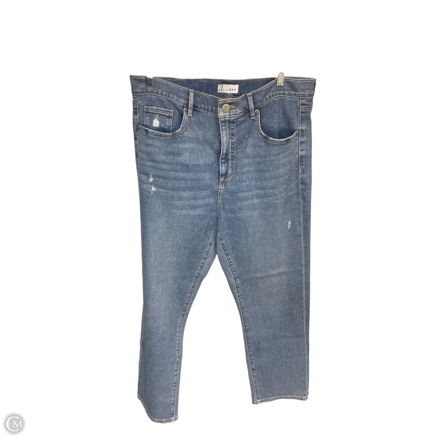 Jeans Straight By Loft In Blue Denim, Size: 14