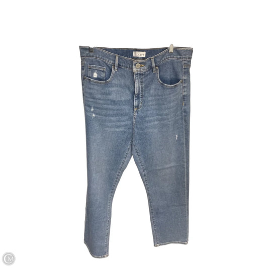 Jeans Straight By Loft In Blue Denim, Size: 14