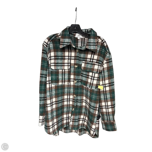 Jacket Shirt By Have In Green & White, Size: L