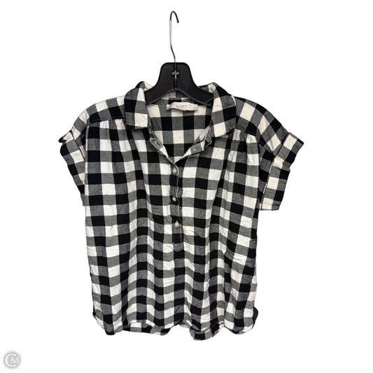 Top Short Sleeve By Loft In Black & White, Size: S