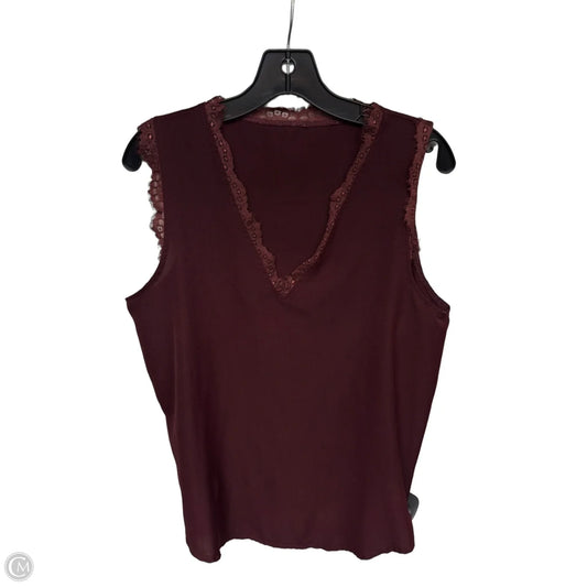 Top Sleeveless By Clothes Mentor In Maroon, Size: L