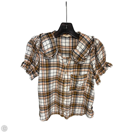 Top Short Sleeve By Pilcro In Black & Brown, Size: Xxsp