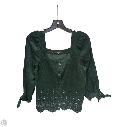 Top Long Sleeve By Madewell In Green, Size: M