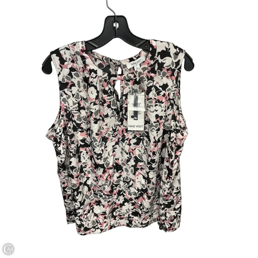 Top Sleeveless By Nine West In Floral Print, Size: 2x