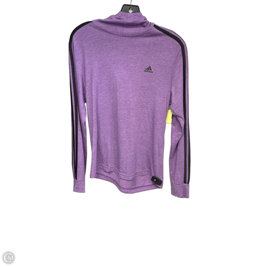 Athletic Top Long Sleeve Hoodie By Adidas In Purple, Size: S