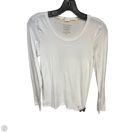 Top Long Sleeve Basic By Lucky Brand In White, Size: S