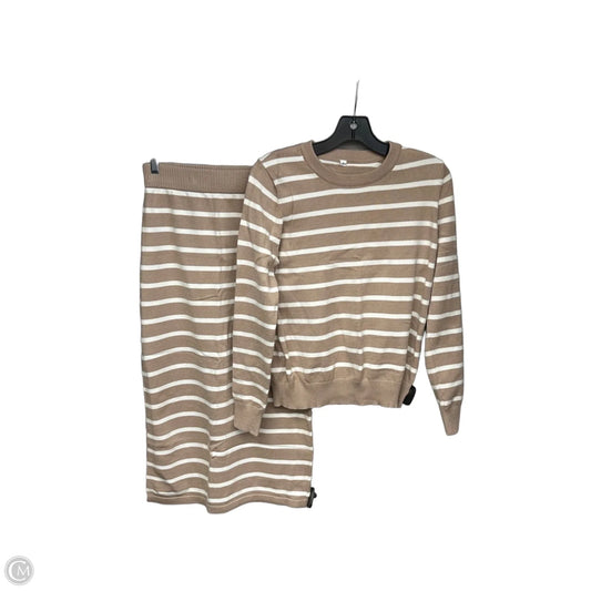 Skirt Set 2pc By Clothes Mentor In Tan & White, Size: S